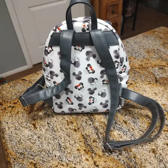 Loungefly Disney Mickey Minnie Mouse Cupcake Black & White Mini Backpack - Picture 13 of 13